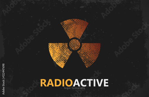 Nuclear logo. Radioactive logo design. Radiation symbol