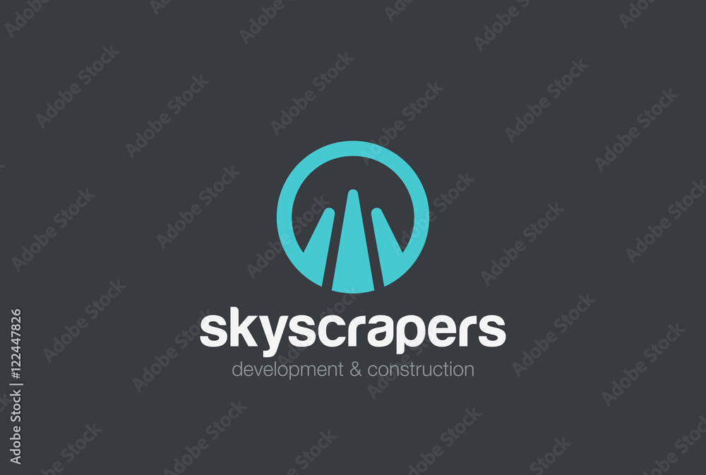 Circle Logo abstract vector Skyscrapers Real Estate construction Circle Logo abstract vector Skyscrapers Real Estate construction
