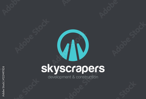 Circle Logo abstract vector Skyscrapers Real Estate construction