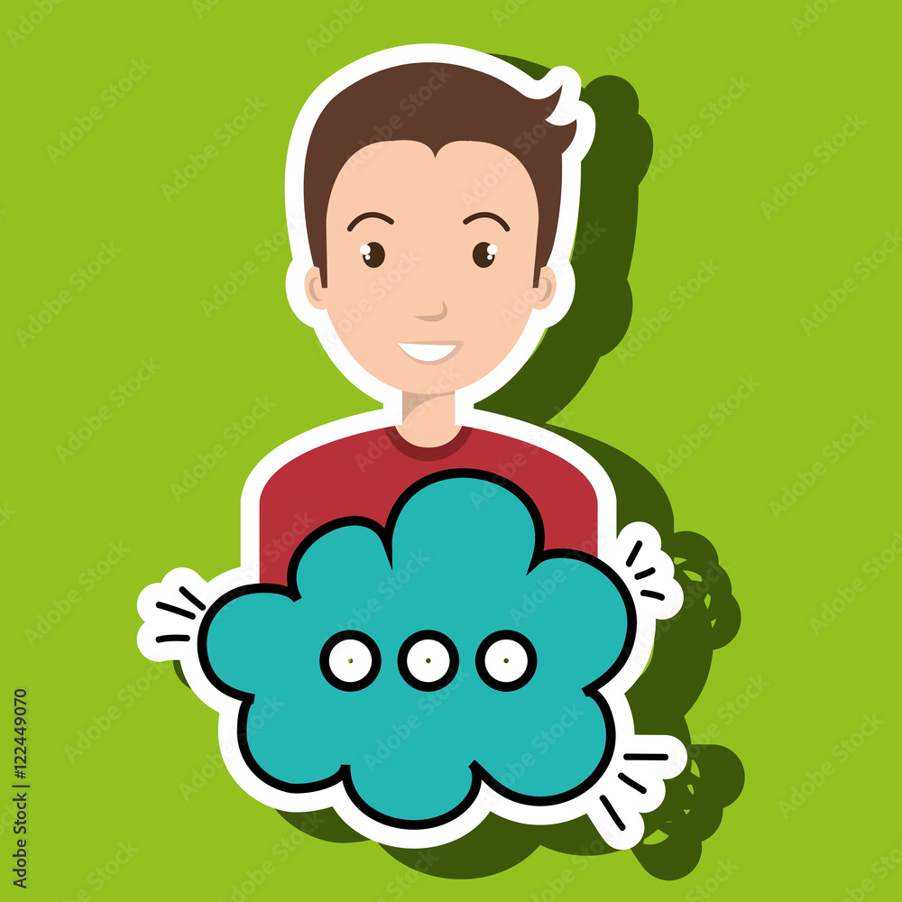 man cartoon cloud blue speack chat vector illustration eps 10 man cartoon cloud blue speack chat vector illustration eps 10