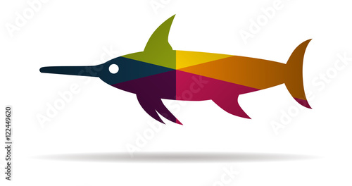 swordfish multicolor icon vector