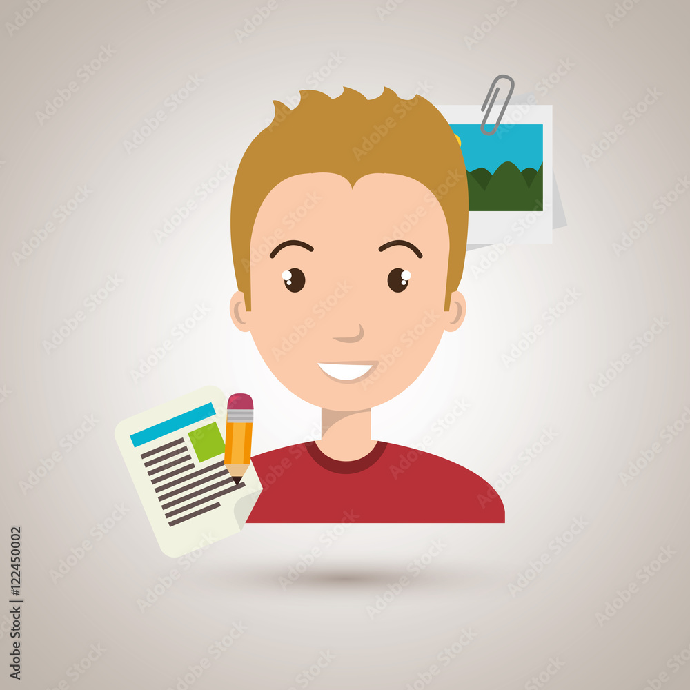 man cartoon paper pencil images vector illustration eps 10 man cartoon paper pencil images vector illustration eps 10