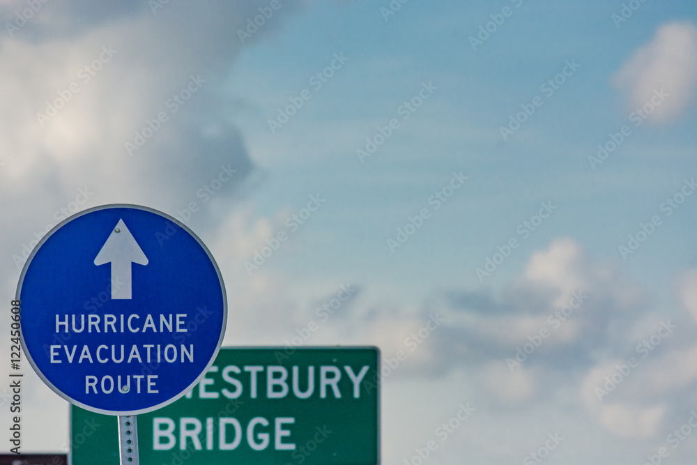 Hurricane evacuation sign