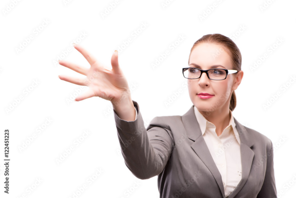 Strict serious businesswoman isolated on white Strict serious businesswoman isolated on white