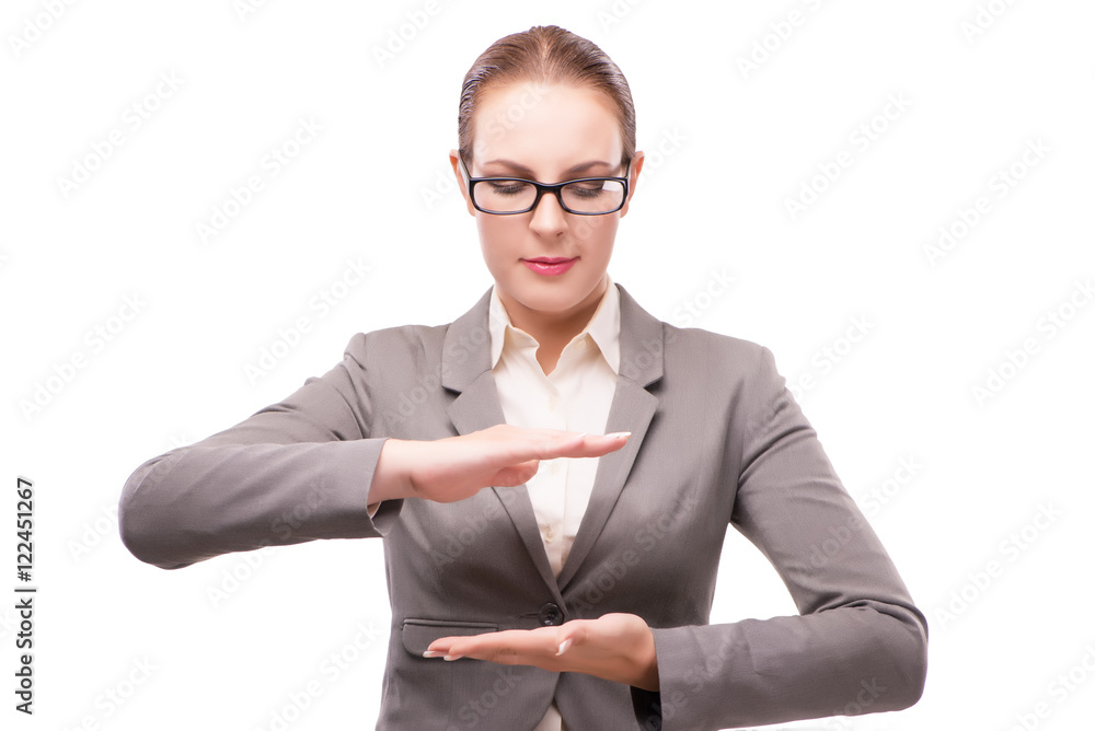 Strict serious businesswoman isolated on white Strict serious businesswoman isolated on white