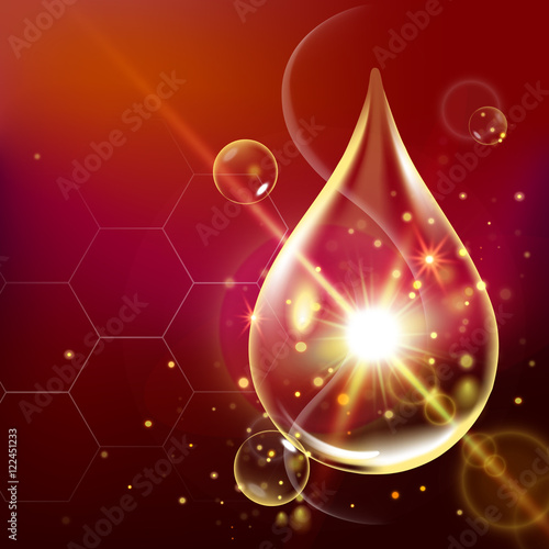 Collagen Serum and Vitamin Background Concept Skin Care Cosmetic.