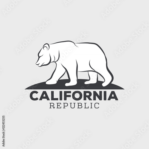 Vintage California Republic bear with sunbursts, t-shirt print g
