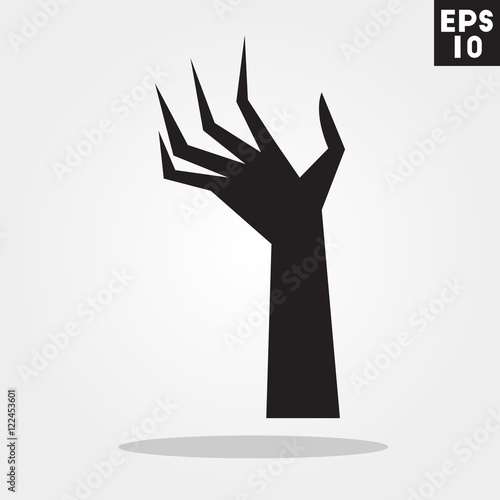 Evil hand halloween icon in trendy flat style isolated on grey background. Id card symbol for your design, logo, UI. Vector illustration, EPS10.
