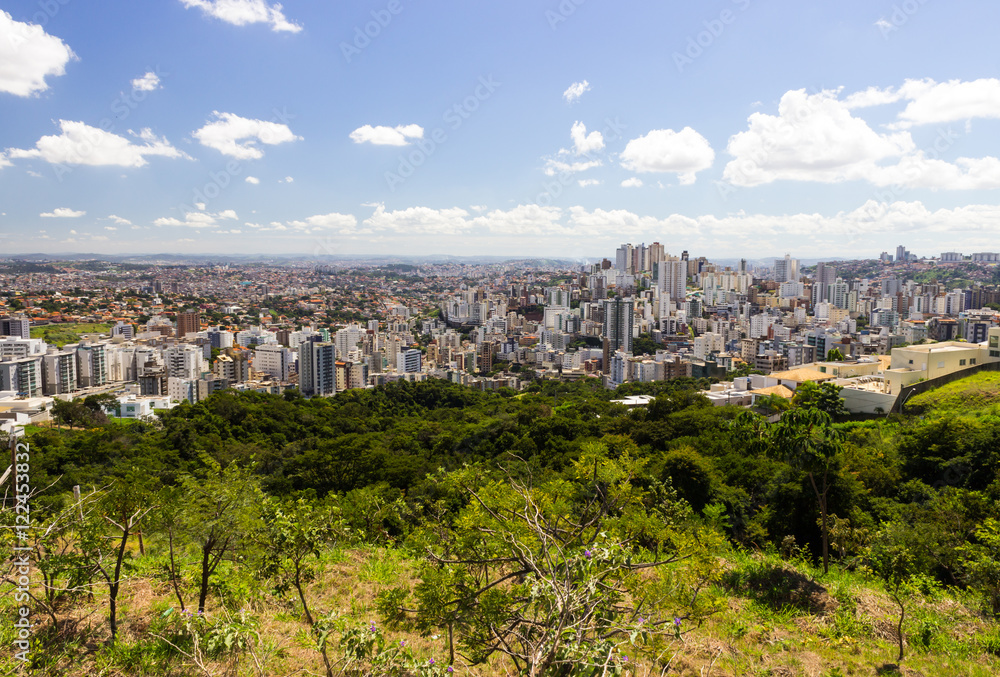 Obraz premium City view of Buritis neighborhood - Belo Horizonte, Minas Gerais, Brazil. April 2016
