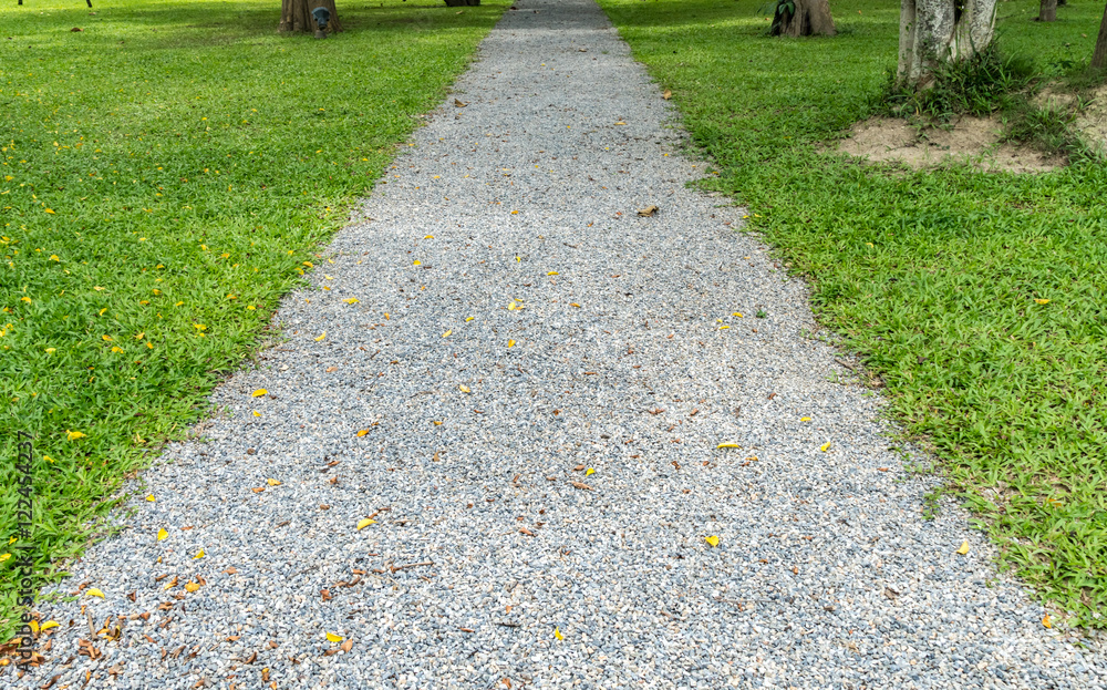 Gray gravel pathway Stock Photo | Adobe Stock
