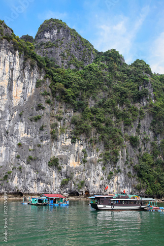 Halong Bay - Vietnam. This area is a unesco listed natural wonder and is a popular tourist destination in the north of Vietnam, several hours travel from Hanoi.