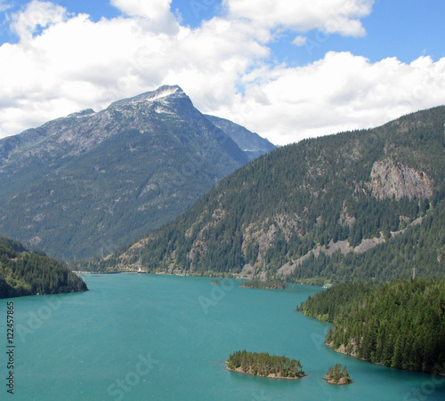Diablo Lake with Crater Mountain in the background in the Ross Lake National Recreation Area,