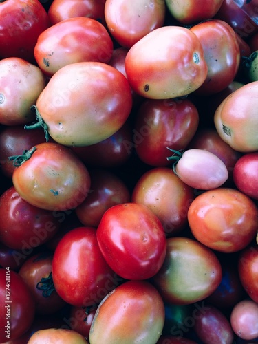 Closeup view of fresh tomato, view group of many tomato, a lot of tomato, tomato background