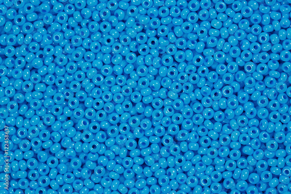 Beads of blue colour close-up. Beads of blue colour close-up.