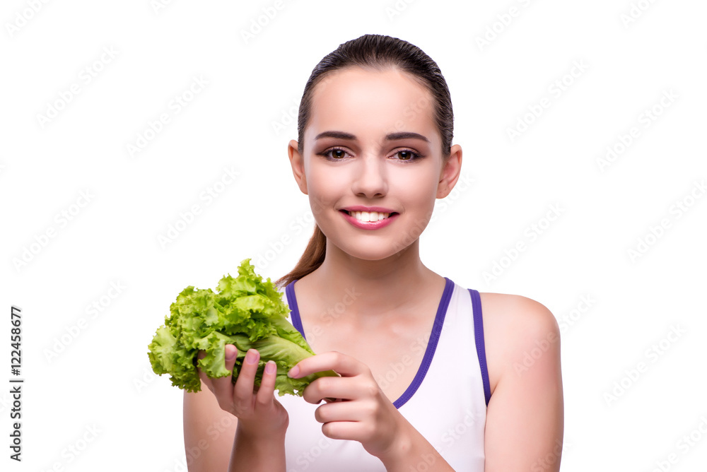 Woman in healthy eating concept Woman in healthy eating concept