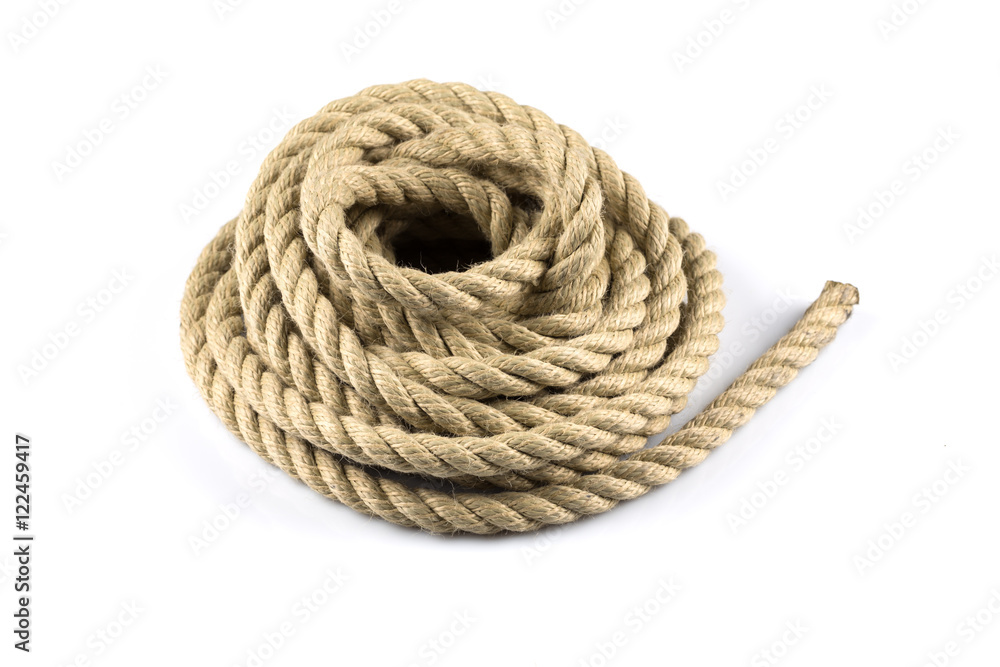 Twisted thick rope on white Twisted thick rope on white