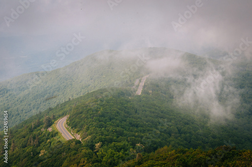 Fog over the Blue Ridge Mountains  seen from Little Stony Man Cl