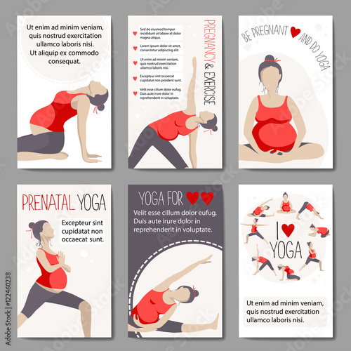 Banners for advertising pregnant yoga.