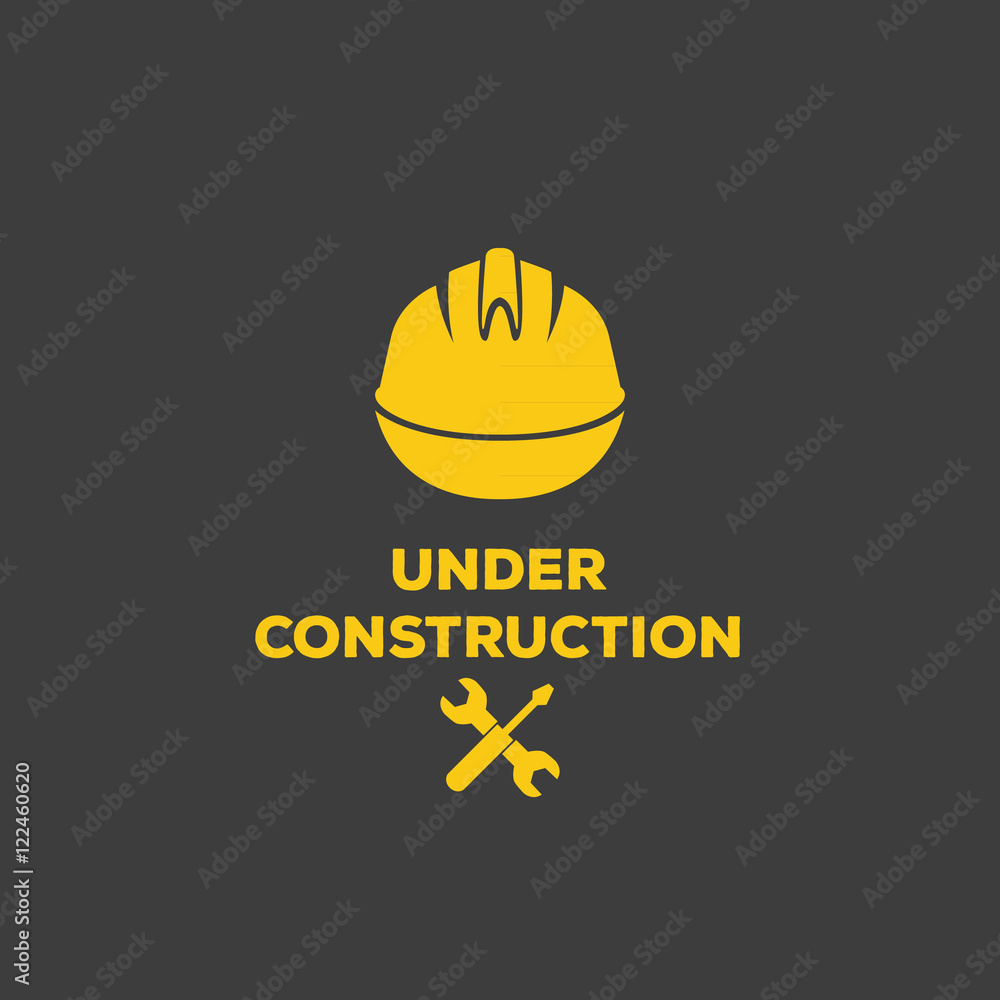 under construction logo vector