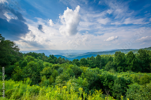 View of the Blue Ridge Mountains from Skyline Drive in Shenandoa
