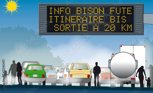 Scènes autoroutières - Bison futé - Itinéraire bis