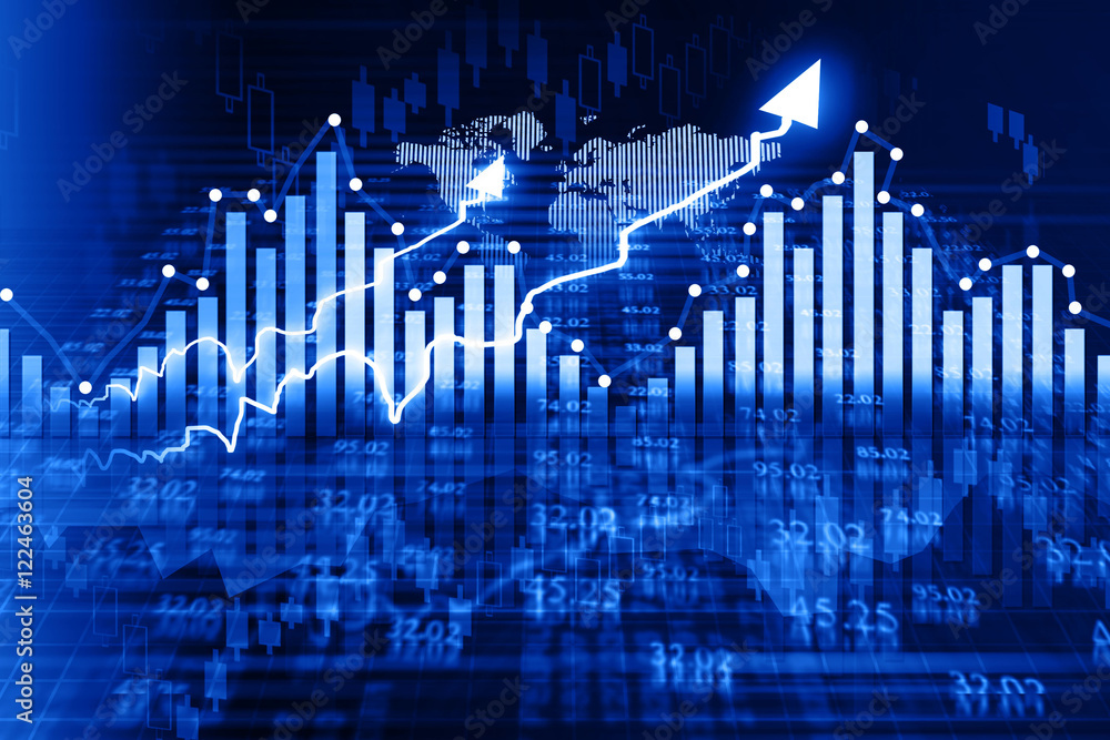 Naklejka premium Stock market chart. Financial background