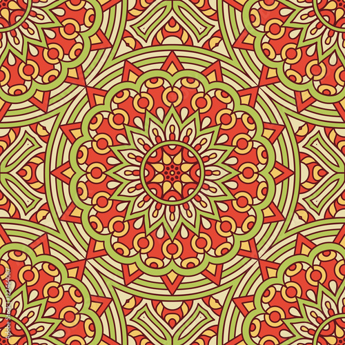 Pattern with circles of red and green