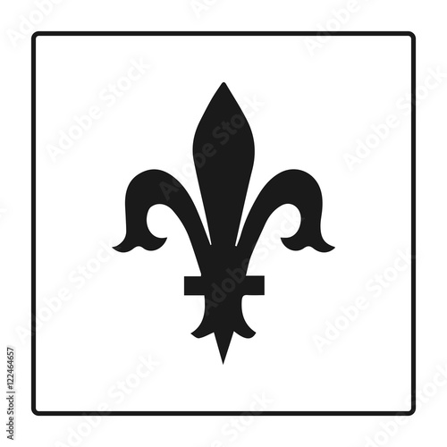 Fleur de lis symbol, silhouette - heraldic symbol. Vector Illustration. Medieval sign. Glowing french fleur de lis royal lily. Elegant decoration symbol. Heraldic icon for design, logo or decoration.