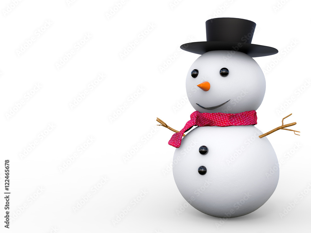 smiling snowman with blank space on white background smiling snowman with blank space on white background