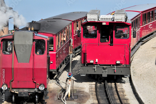 Züge in der Mittelstation am Schafberg