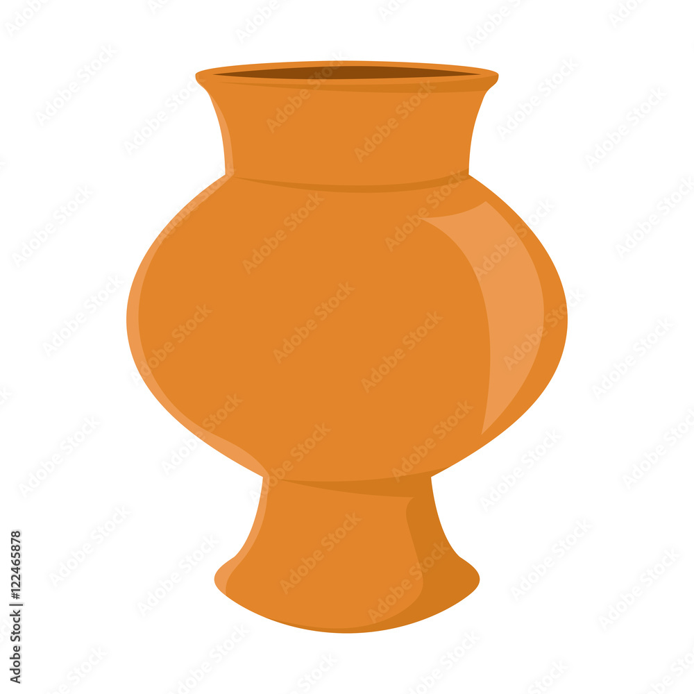 Clay pot isolated illustration