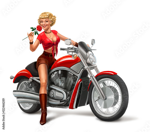 girl and a motorcycle