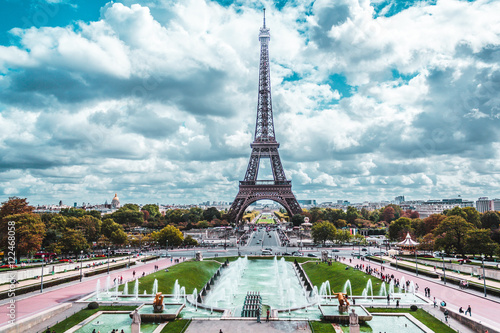 Tour Eiffel at a Cloudy Day in Paris, France