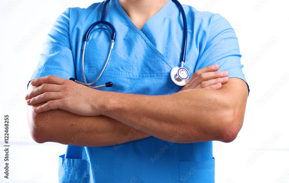 Young surgeon holding a scalpel. Ready for operation Young surgeon holding a scalpel. Ready for operation