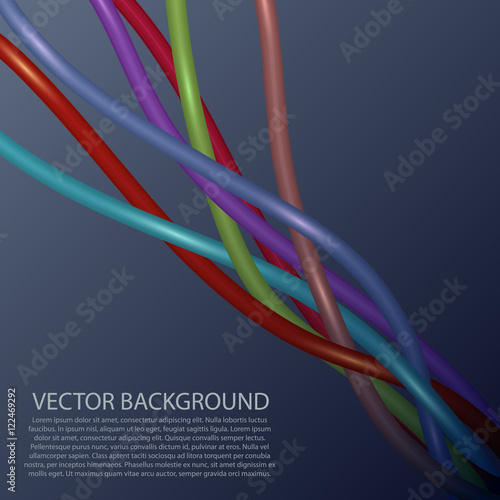 Background colored wires. Vector electric wires