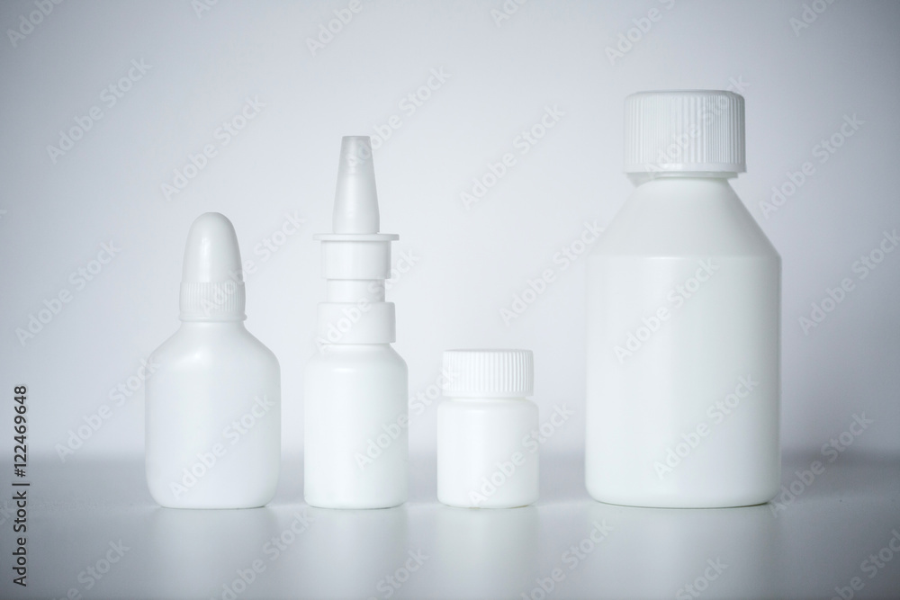 Medicine bottles for pills.