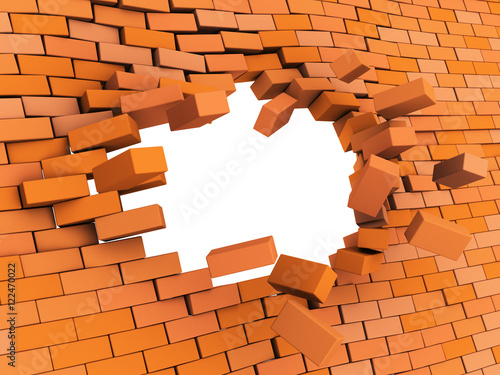 Fototapeta Naklejka Na Ścianę i Meble -  brick wall crash