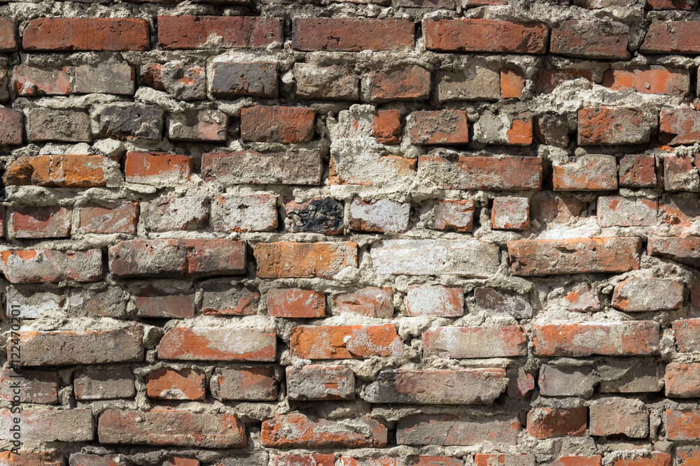 Background of old brick wall pattern texture.