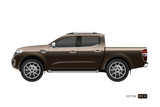 Off-road car on white background. Image of a brown pickup truck