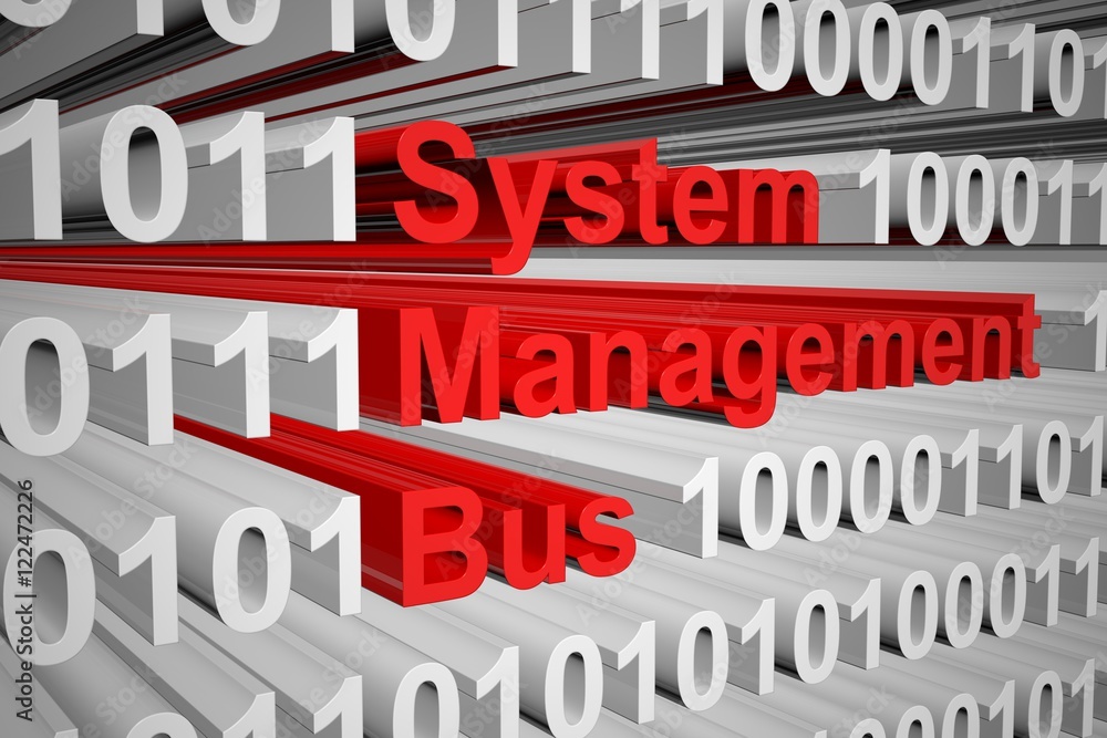 System Management Bus in the form of binary code, 3D illustration