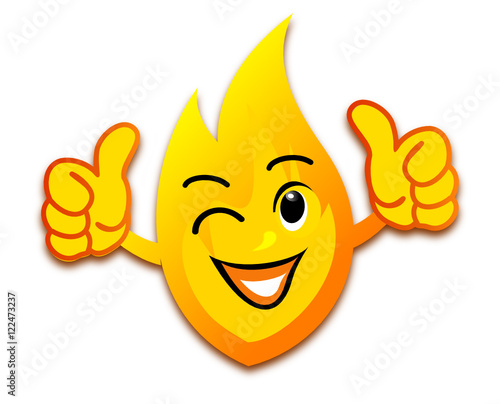 logo flamme sourire visage