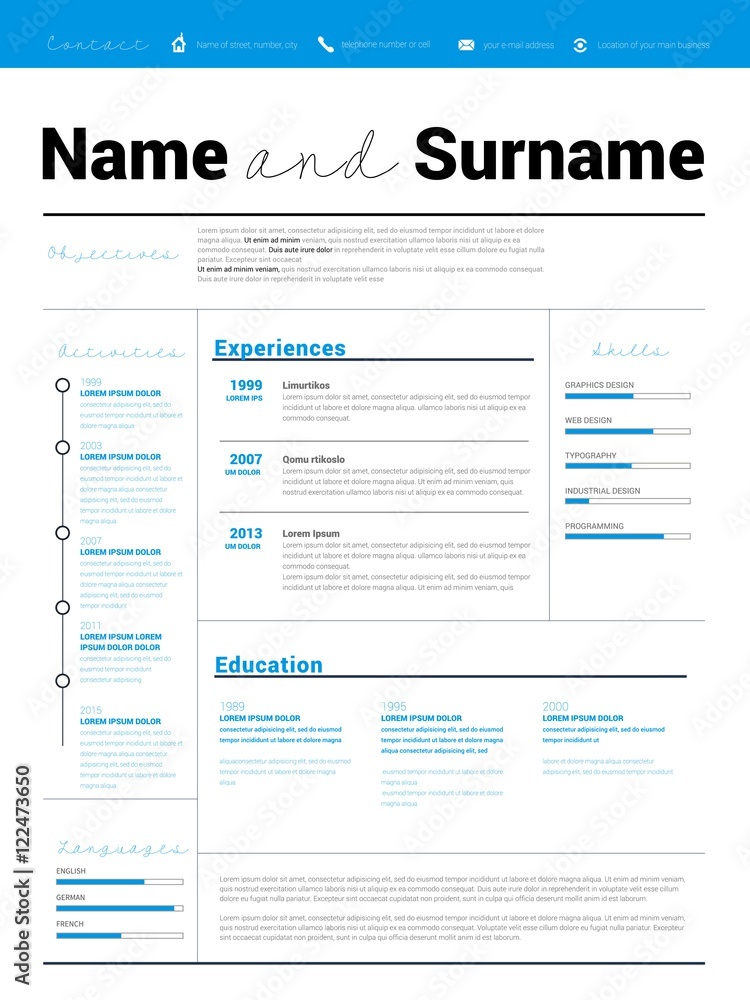 Resume Minimalist CV, Resume template with simple design, compan