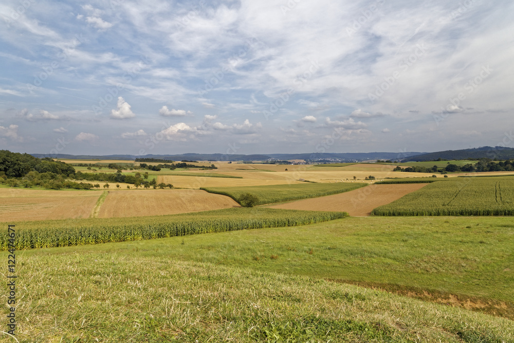 german rural landscape with fields