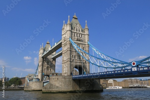 Tower Bridge  London  over Thames River