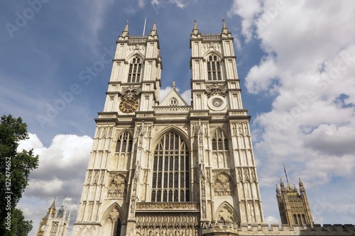 Westminster Abbey, London, west face on a sunny day