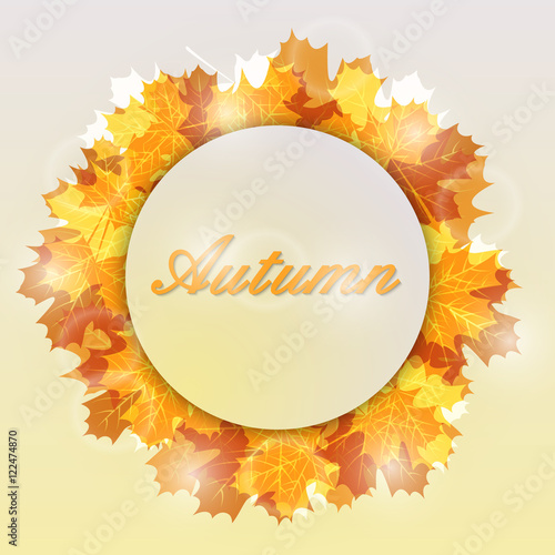 Autumn leaves background with place for your text. Vector illustration