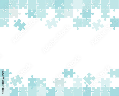 blue color jigsaw puzzle on the white background