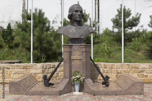 Monument to Fyodor Ushakov in the temple in settlement Kudepsta, Sochi, Krasnodar region, Russia photo