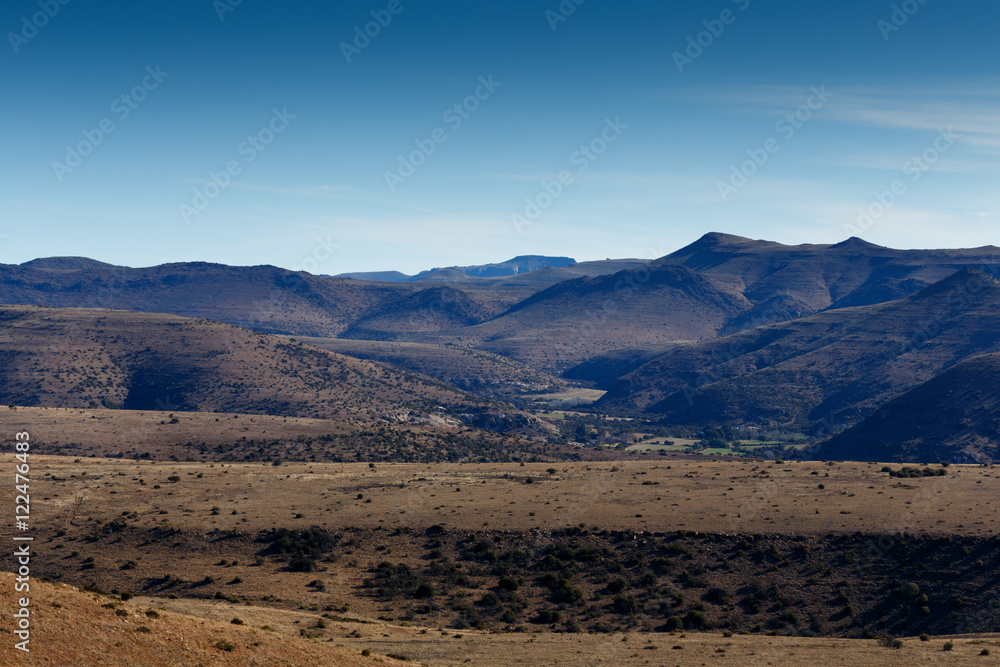 Blue skies overlooking canyons at the Mountain Zebra National Pa