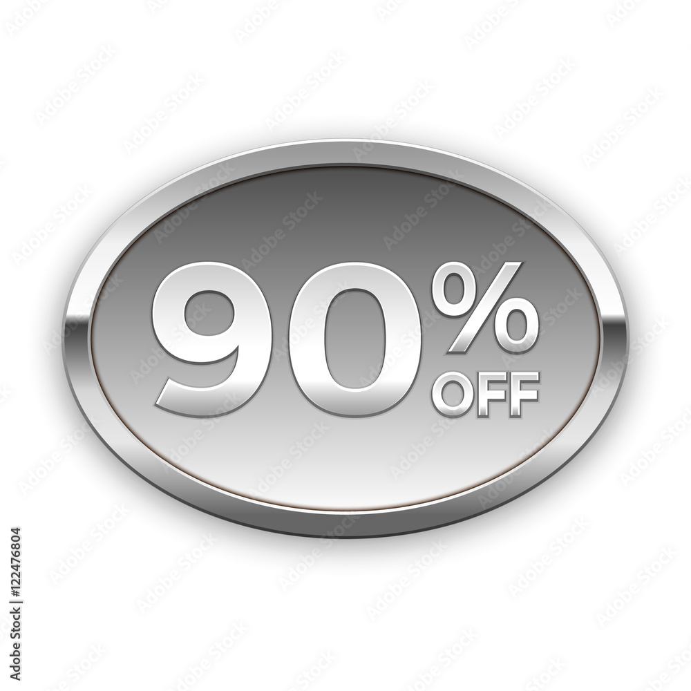 90% off silver badge, vector 90% off silver badge, vector